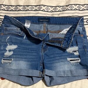 Aeropostale Distressed Blue Jean Shorts